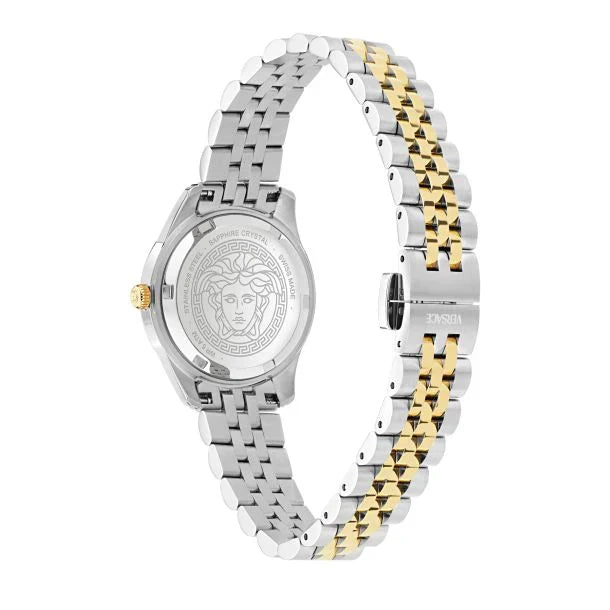 Versace Greca Time Petite Silver Dial Two-Tone Stainless Steel Bracelet Watch 30mm - VE9CA0224