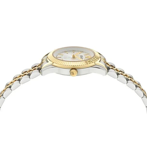Versace Greca Time Petite Silver Dial Two-Tone Stainless Steel Bracelet Watch 30mm - VE9CA0224