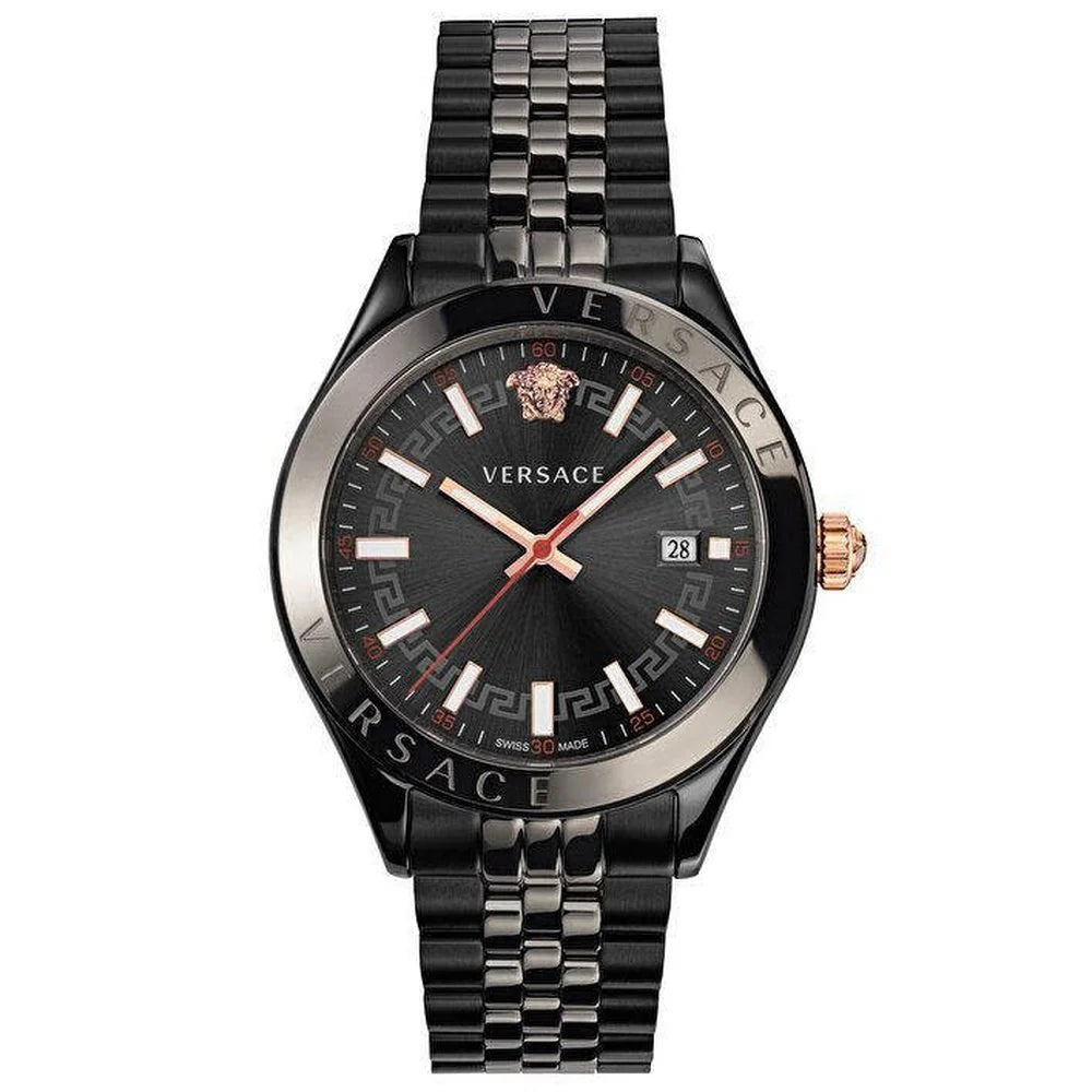 Versace Hellenyium Analog Black Dial Black Steel Strap Watch For Men - VEVK00320