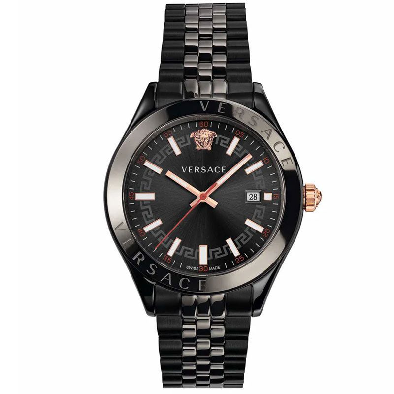 Versace Hellenyium Analog Black Dial Black Steel Strap Watch For Men - VEVK00320