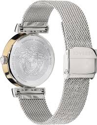 Versace Meander Blue Dial Silver Mesh Bracelet Watch for Women - VELW00520
