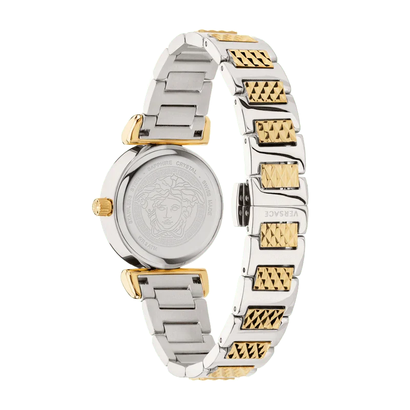 Versace Mini Vanity Two Tone Stainless Steel White Dial Quartz Women’s Watch VEAA01520