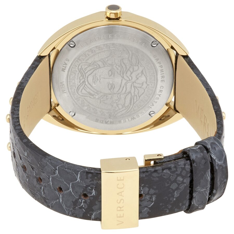 Versace Shadov caseback showing Medusa head medallion and model details