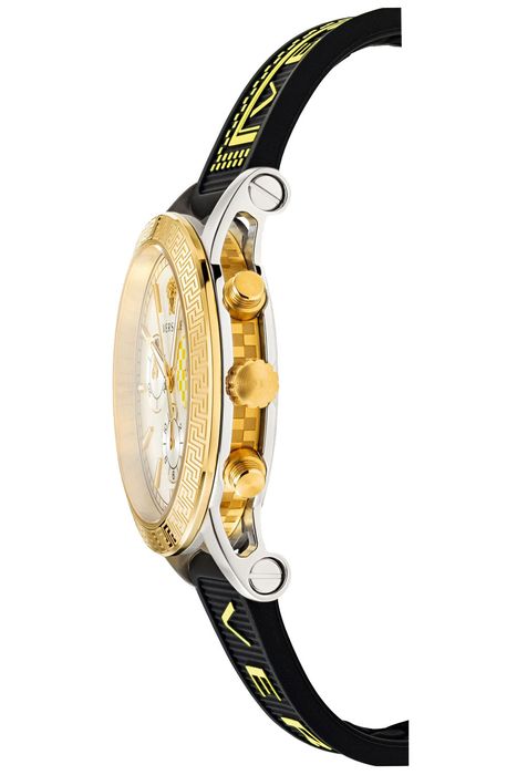 Versace Sports Tech Chronograph Silver Dial Black Rubber Strap Women Watch - VELT00519