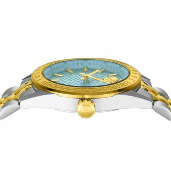 Versace Timeless V Code Blue Round Dial Quartz Analog Women Watch - VE8I00524