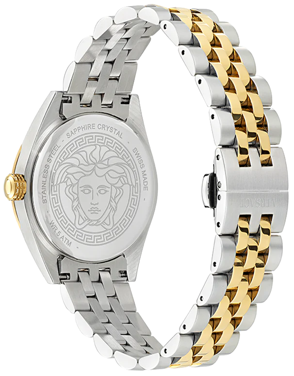 Versace Timeless V Code Blue Round Dial Quartz Analog Women Watch - VE8I00524