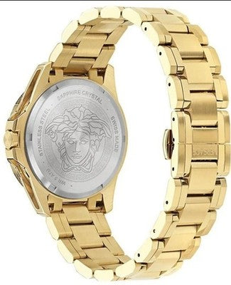 Versace V-Galaxy Moonphase Gold Steel Black Dial Bracelet Men’s Watch VE0K00425