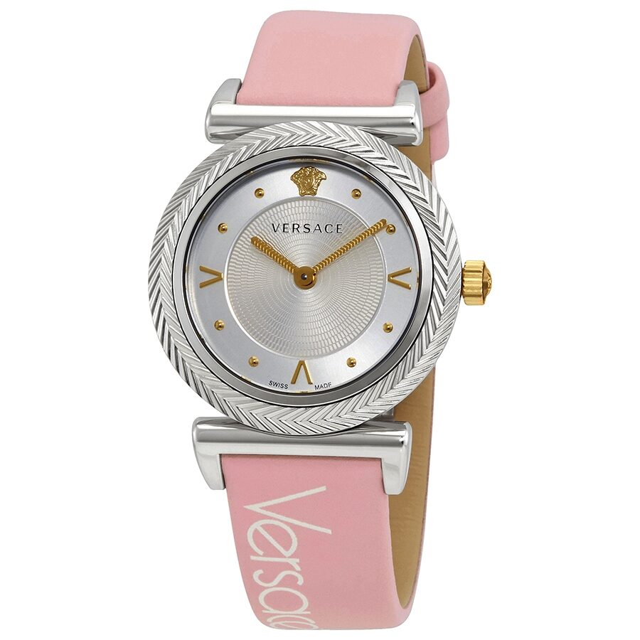 Versace V-Motif Quartz Silver Dial Ladies Watch VERE00118