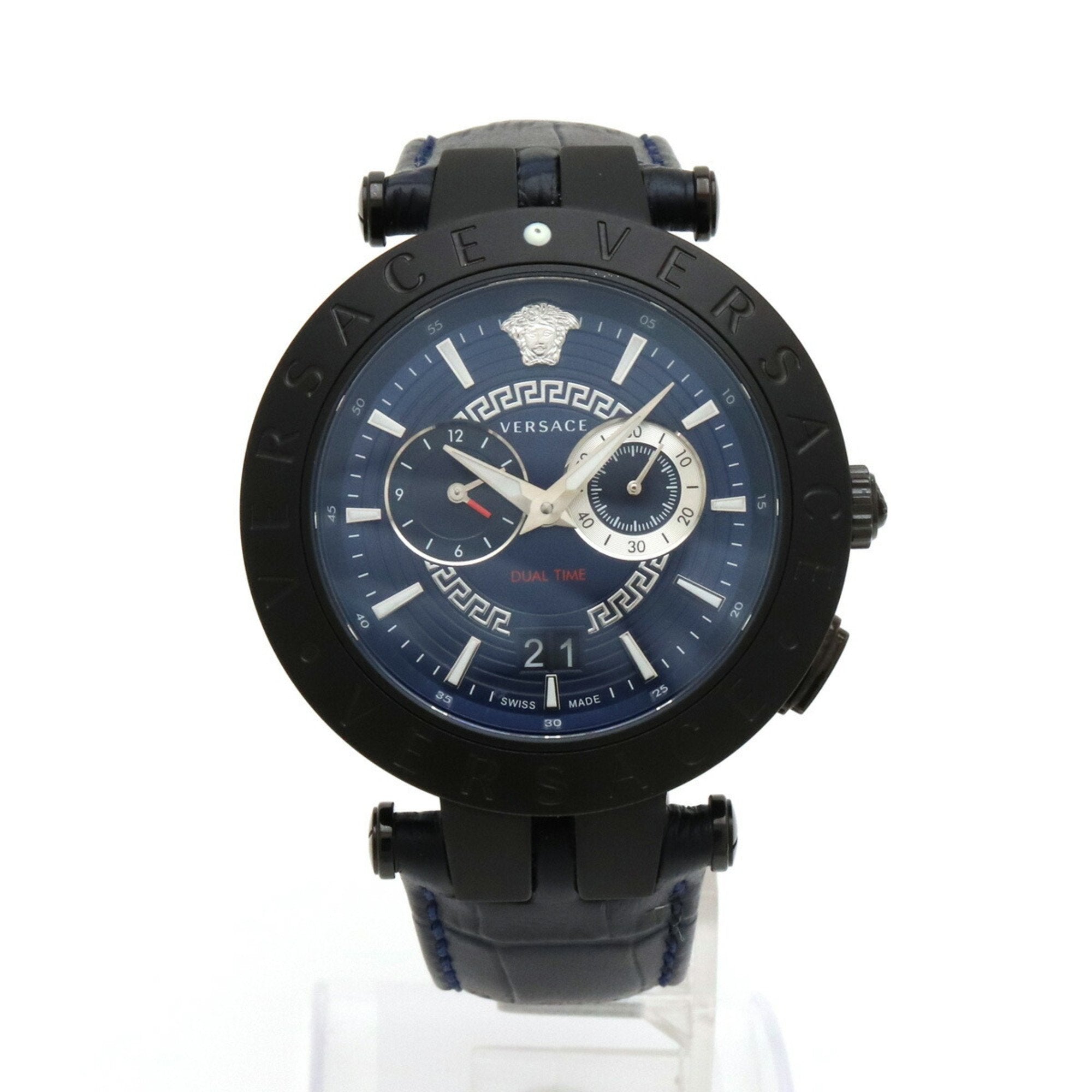 Versace V-Race Chronograph Quartz Blue Dial Mens Watch - VEBV00419