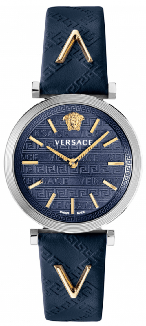 Versace V-Twist Quartz Navy Blue Dial Ladies Watch VELS00119