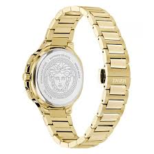 Versace V-Code Square Chronograph Stainless Steel Gold Tone Black Dial Men’s Watch VEVCA0724