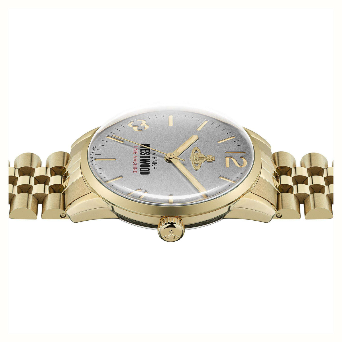 Side view of Cadogan men's watch displaying full bracelet and case profile