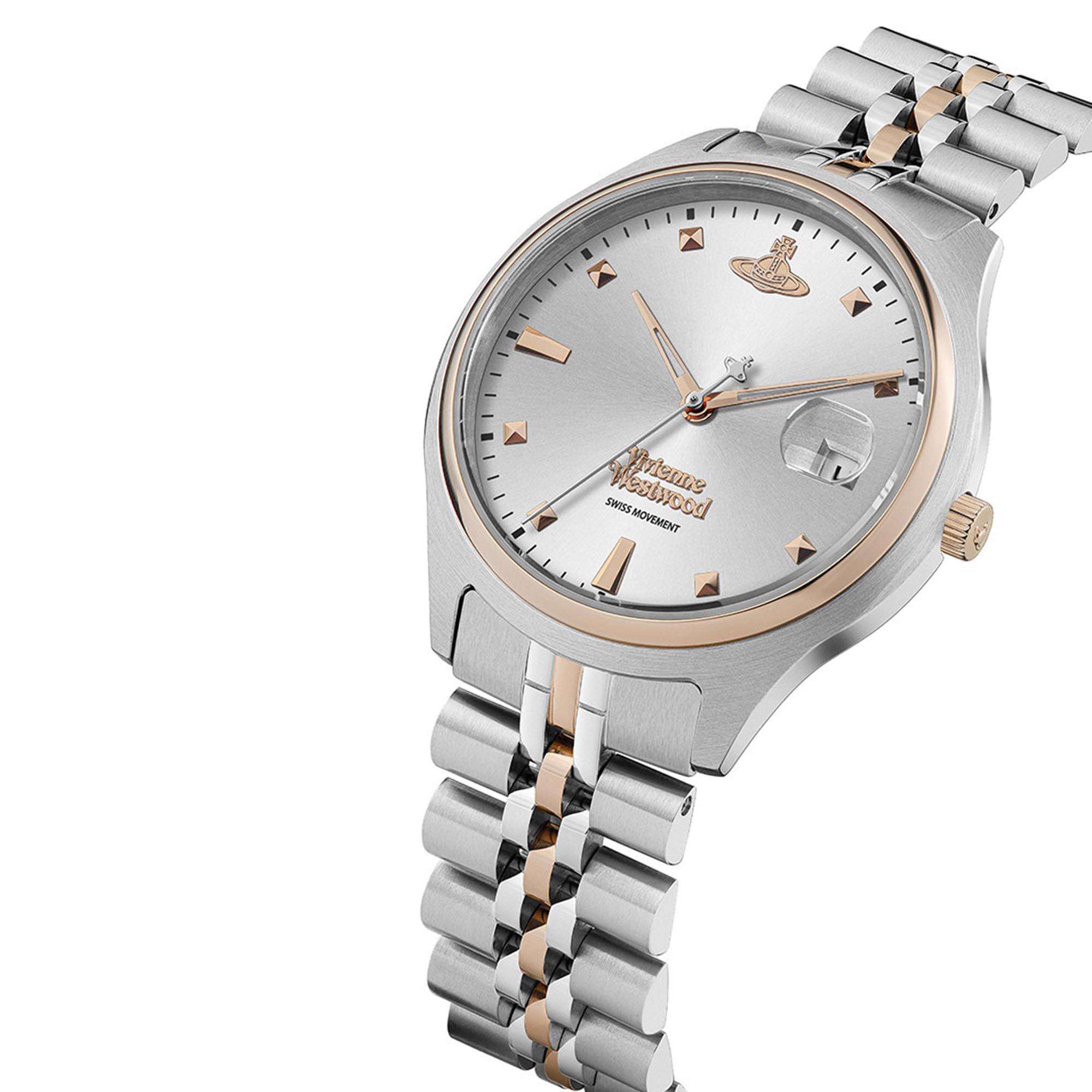 Vivienne Westwood Camberwell Silver Dial RG Bi Metal Bracelet Ladies Watch - VV261SLSR