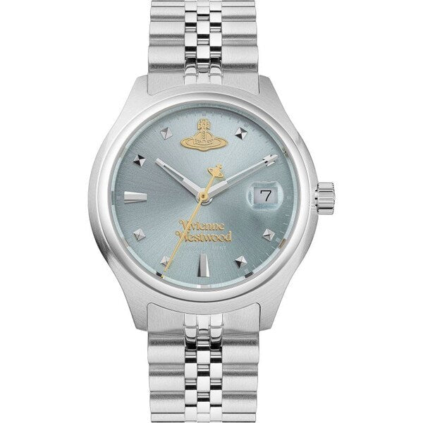 Vivienne Westwood Little Camberwell light blue dial watch with silver stainless steel bracelet