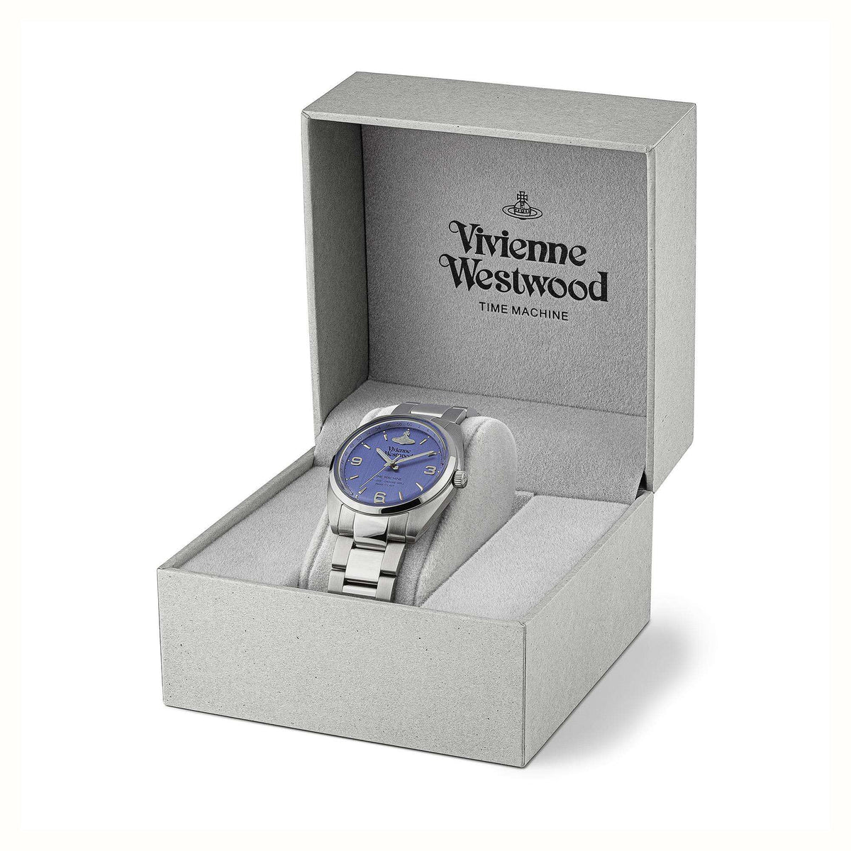Vivienne Westwood Pennington watch in gray branded presentation box