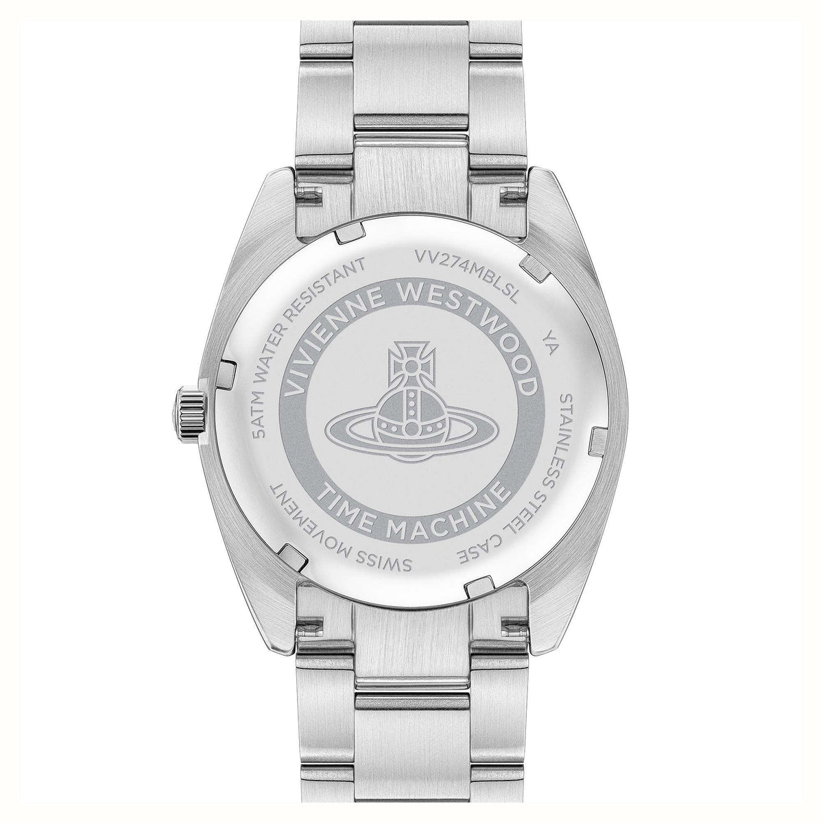 Vivienne Westwood caseback with model VV274MBLSL and branding
