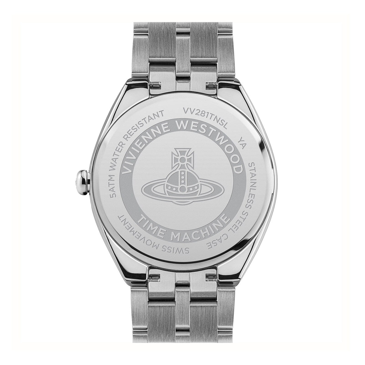 Caseback of The Mews watch showing Vivienne Westwood branding and model number