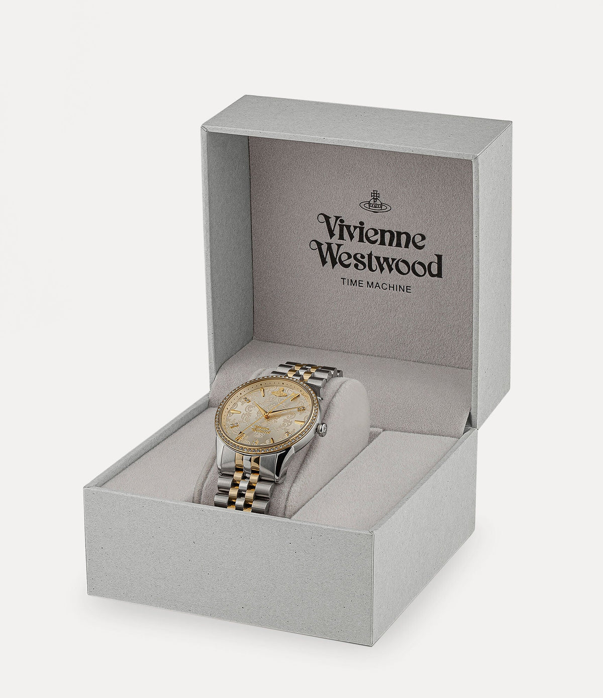 Vivienne Westwood Crystal Two-Tone Bracelet Strap Women's Watch - VV208CPSG