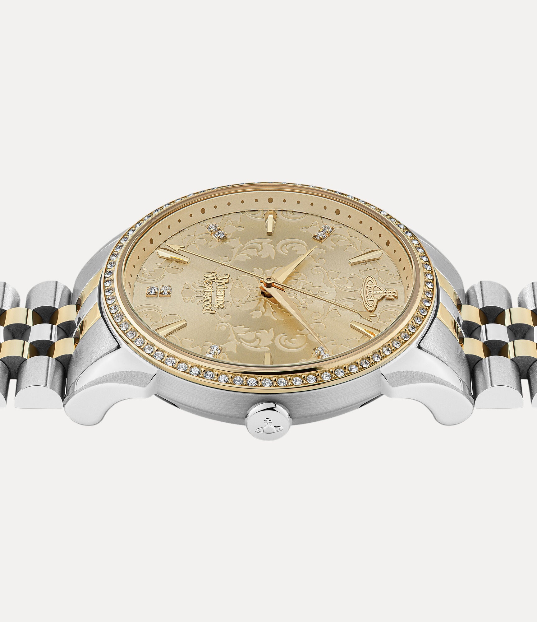 Vivienne Westwood Crystal Two-Tone Bracelet Strap Women's Watch - VV208CPSG