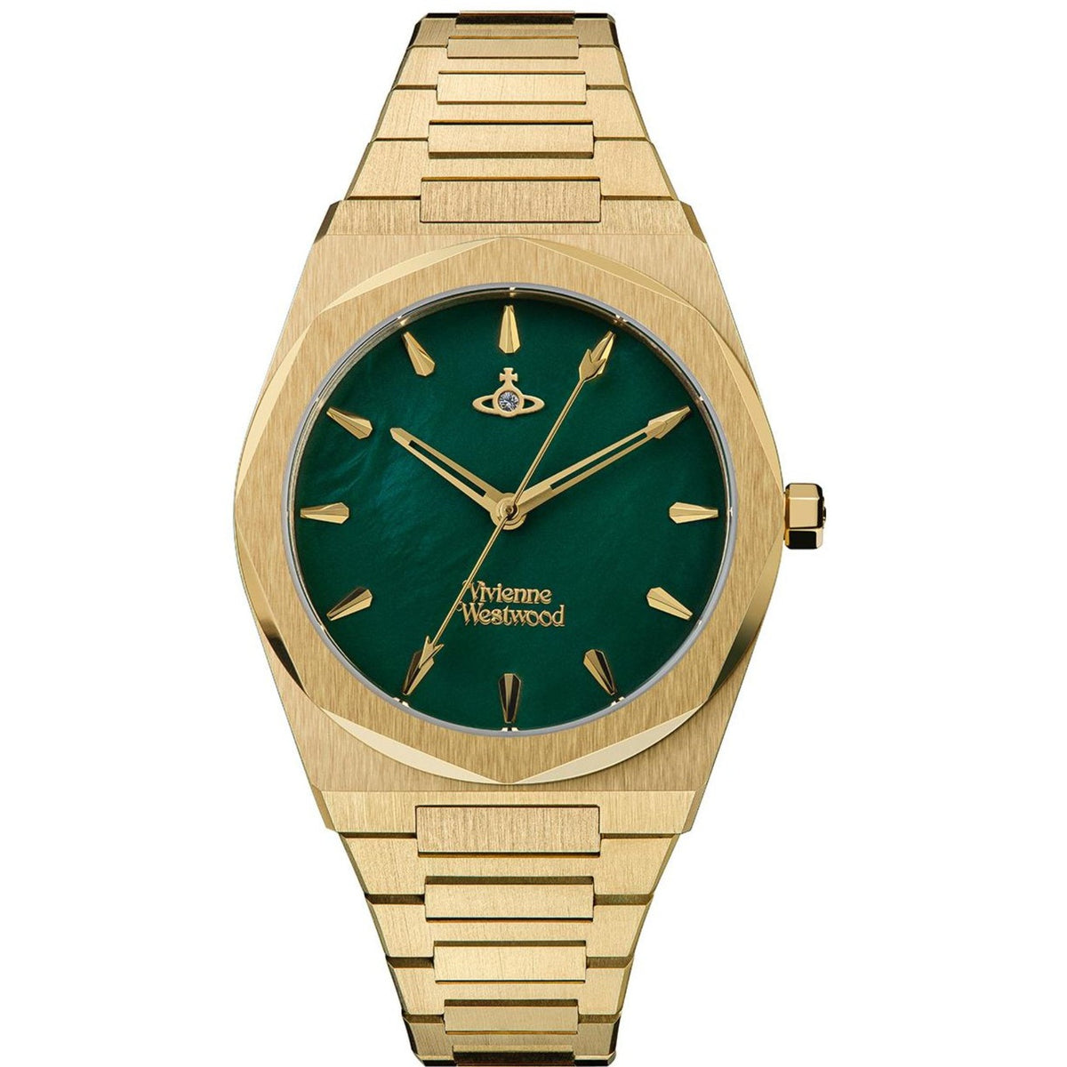 Vivienne Westwood Limehouse Green Dial Bracelet Gold Plated Ladies Watch - VV244GRGD
