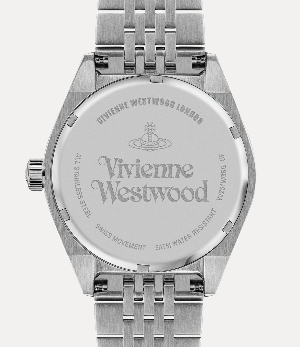 VV251WGSG caseback with Vivienne Westwood engraving and specifications