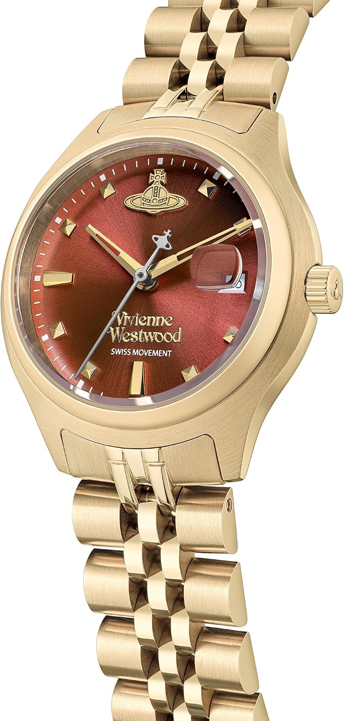 Vivienne Westwood Quartz Swiss Made Two-Tone Stainless Steel Red Dial 29mm Women's Watch VV317RBSG