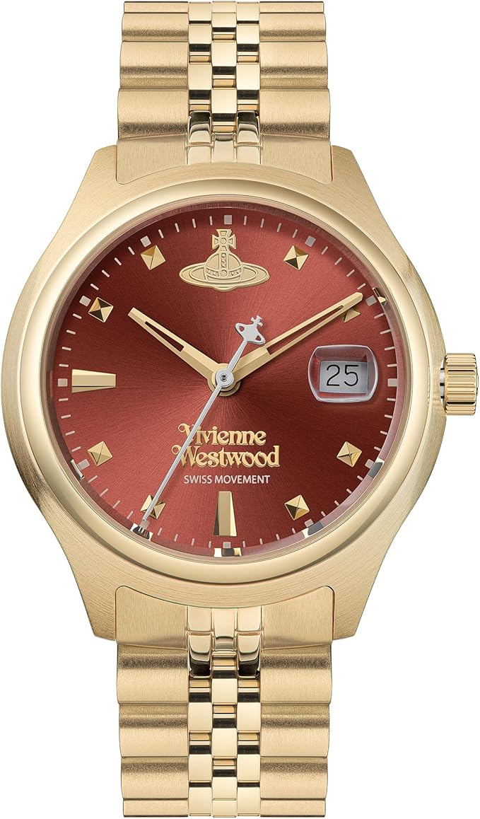 Vivienne Westwood Quartz Swiss Made Two-Tone Stainless Steel Red Dial 29mm Women's Watch VV317RBSG