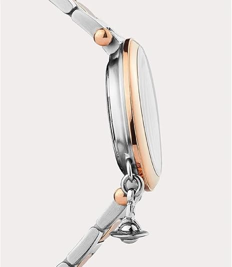 Vivienne Westwood Orb watch side view with orb charm pendant detail