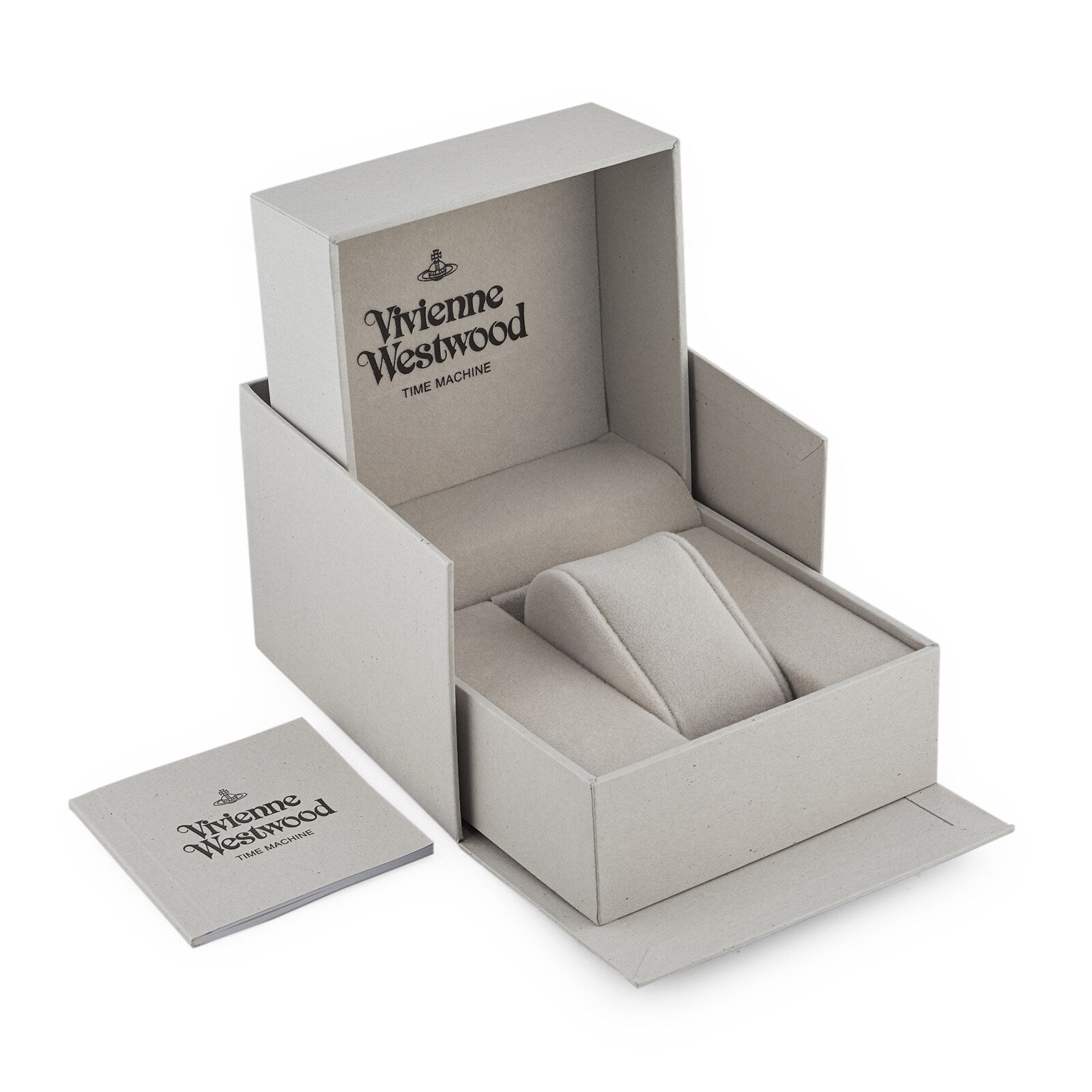 Vivienne Westwood watch packaging and presentation box with branded materials