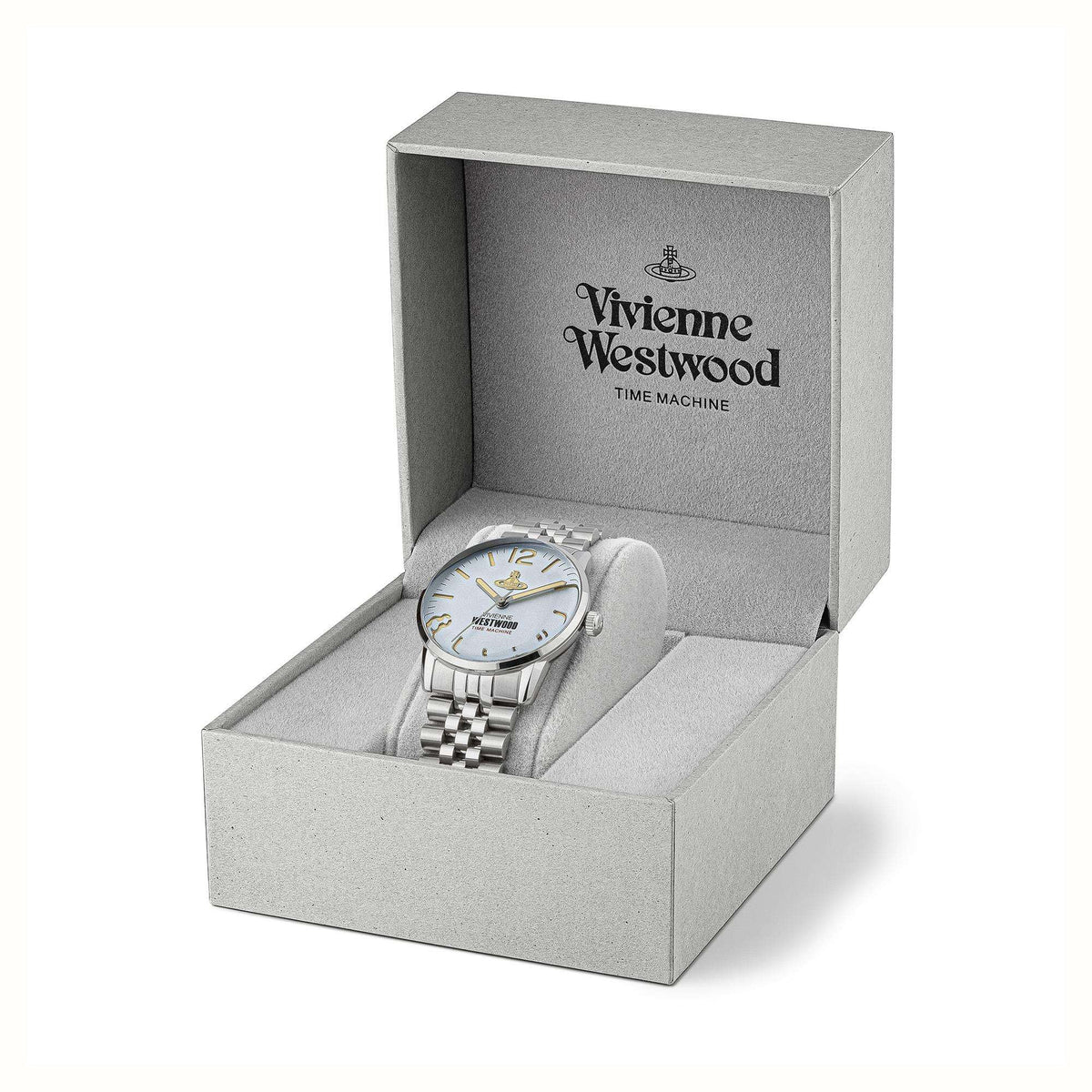 Vivienne Westwood Cadogan watch in branded gray presentation box