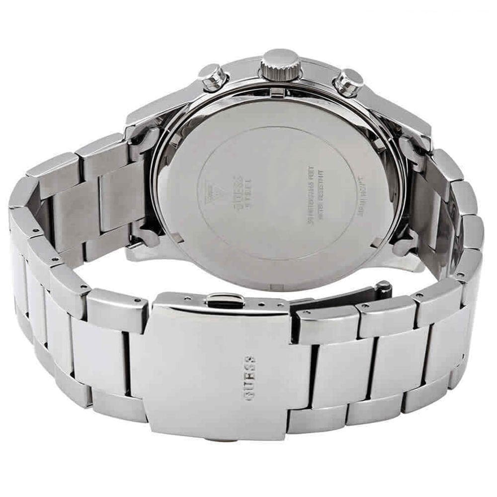 Guess W0668G3 back of case showing polished stainless steel finish