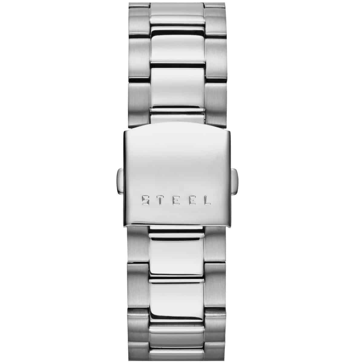 GUESS W0668G7 silver metal bracelet strap with engraved steel clasp