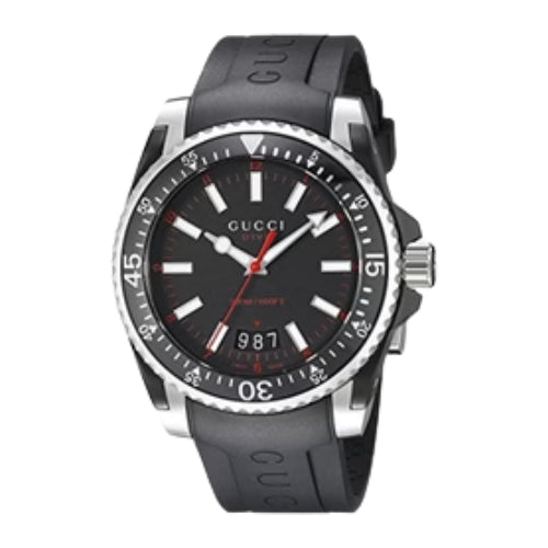 Gucci Dive Stainless Steel with Black Rubber Band Men's Watch - YA136303