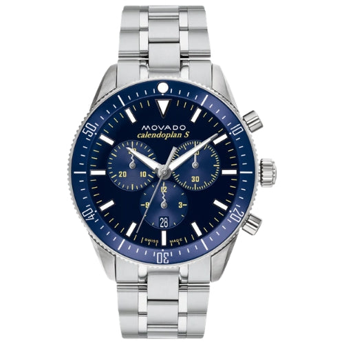 Movado Heritage Chronograph Quartz Blue Dial Men's Watch - 3650124
