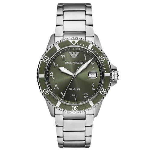 Emporio Armani Green Dial Quartz Men's Watch - AR80072