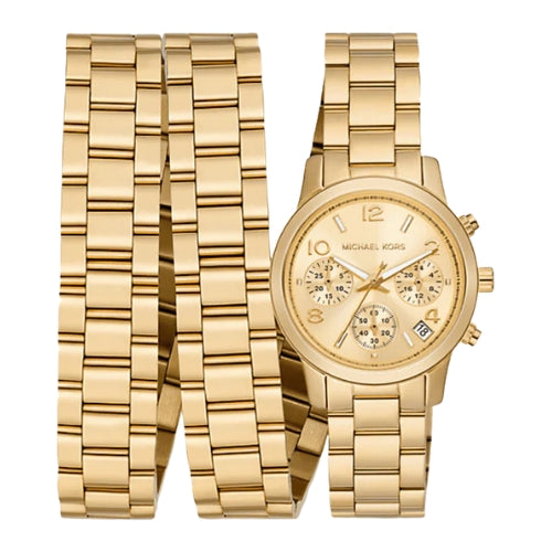 Michaeil Kors Runway 18K Gold-Plated Stainless Steel Triple Wrap Watch - MK7450