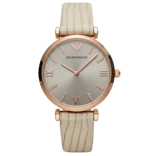 Emporio Armani Retro Warm Grey Dial Women's Watch - AR1681