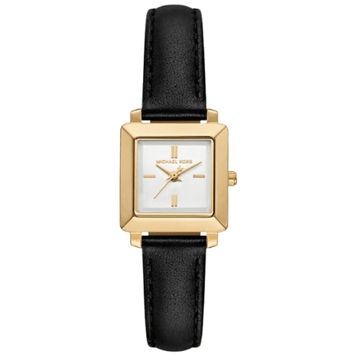 Michael Kors Mini Gwynn Gold-Tone and Leather Watch in BLACK - MKO1193