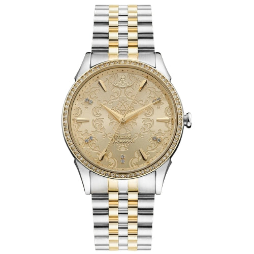 Vivienne Westwood Crystal Two-Tone Bracelet Strap Women's Watch - VV208CPSG