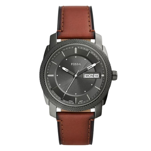 Fossil Machine Three-Hand Date Brown Leather Men's Watch - FS5900