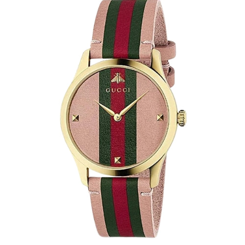 Gucci Unisex YA1264118 G-Timeless Multi-Color Leather Watch