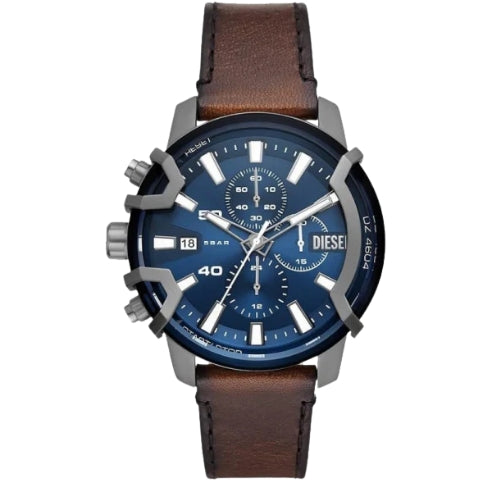 DIESEL Griffed Chronograph Brown Leather Watch DZ4604