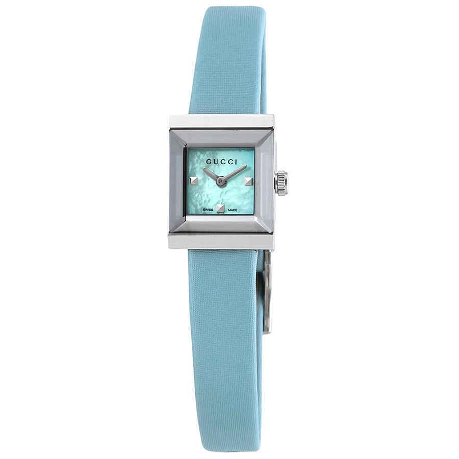 GUCCI G-Frame Square Blue Mother of pearl Dial Women's Watch YA128531