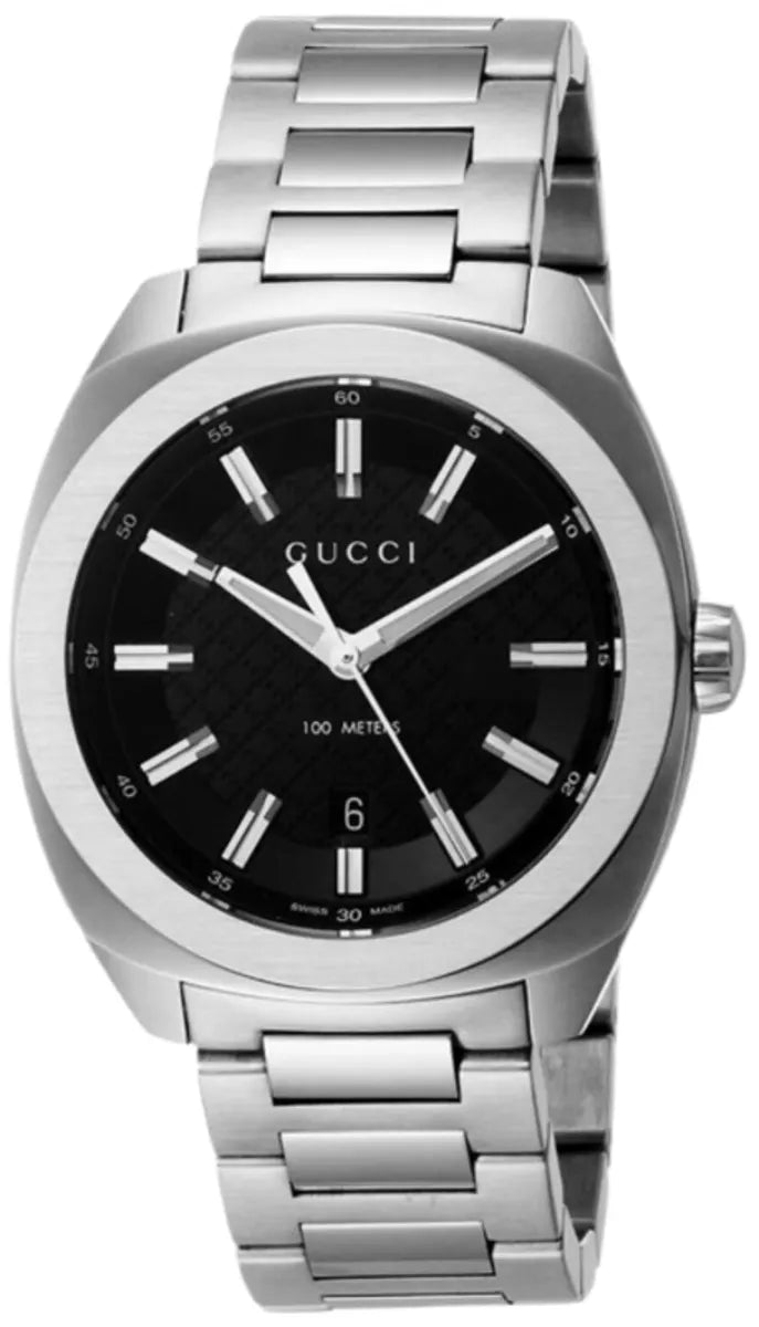 Gucci GG2570 41 Black Dial Steel Men's Watch YA142312