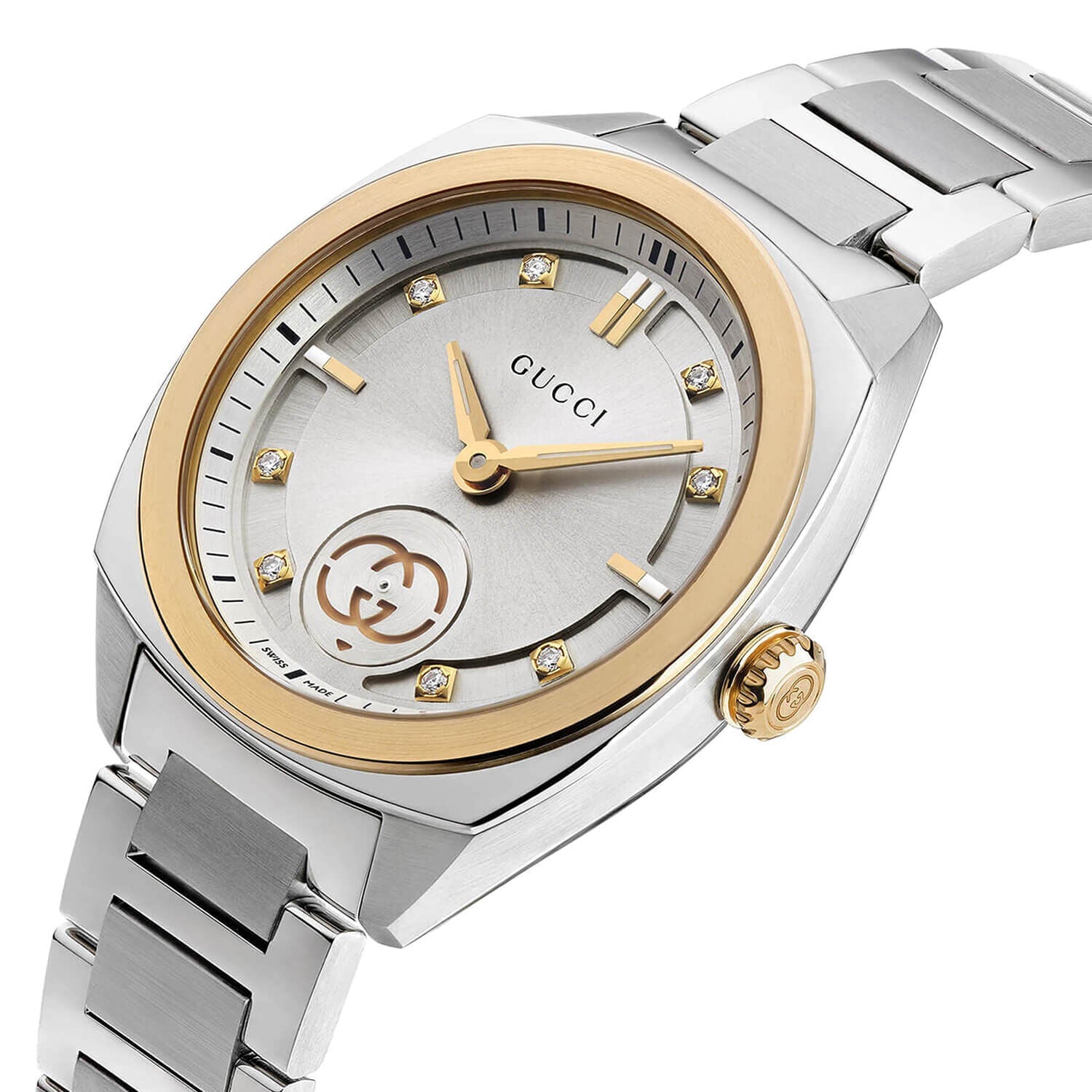 Gucci Interlocking 29mm Silver Dial Stainless Steel Bracelet Watch - YA142514