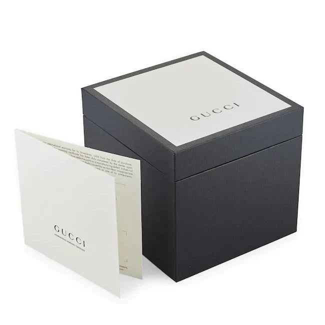 Gucci G-Frame Quartz White, Red, Blue Web Mother of Pearl Dial Gold Ladies Watch - YA147410