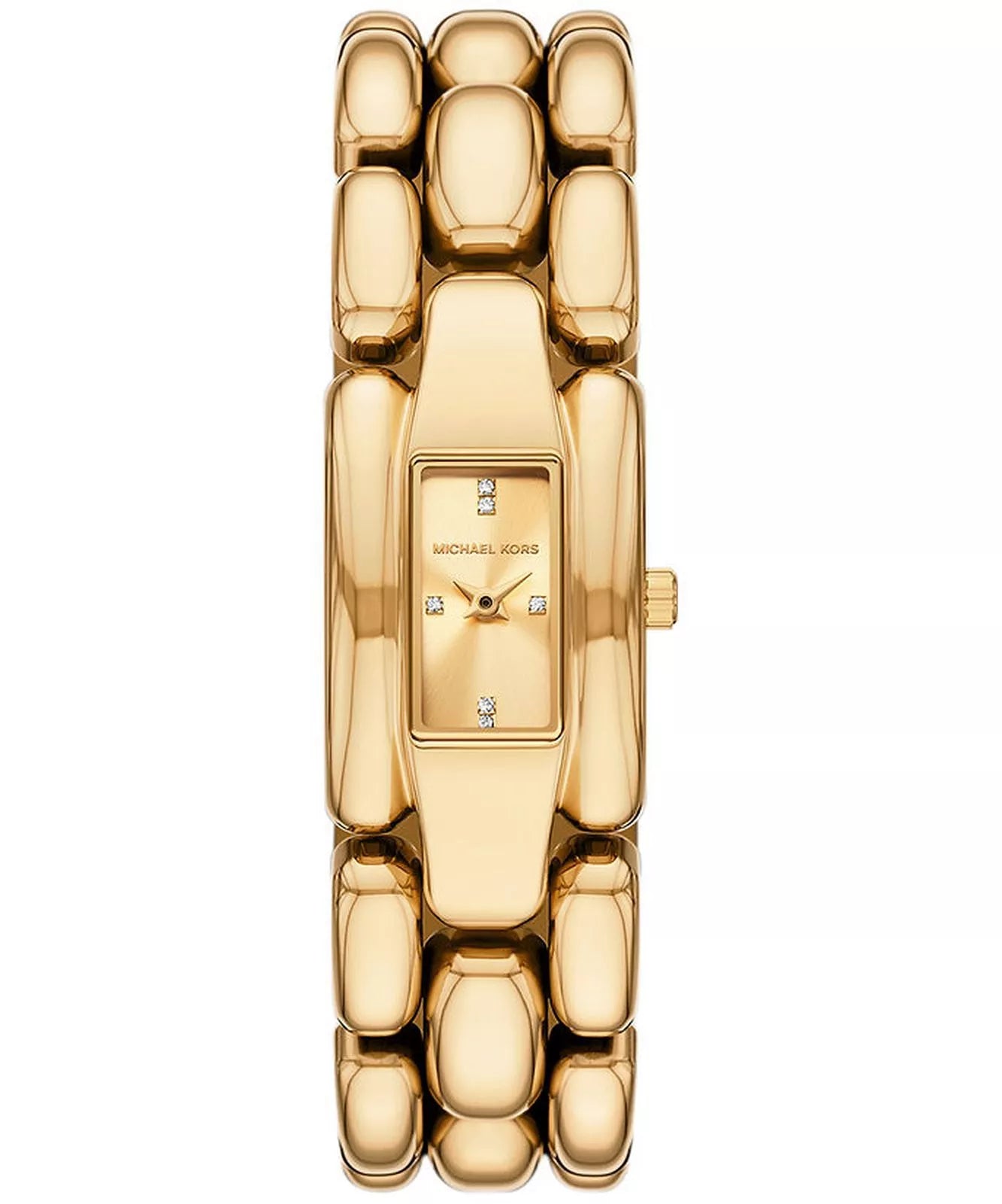 Michael Kors Mini Hally Quartz Crystal Gold Dial Ladies Watch MK4921
