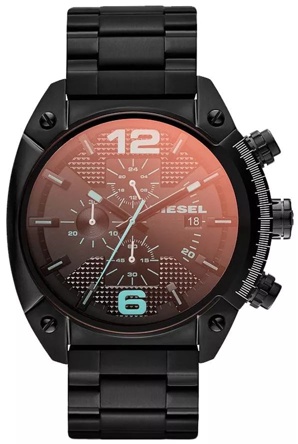 Diesel Overflow Chronograph Black Dial Black Ion-plated Men's Watch DZ4316