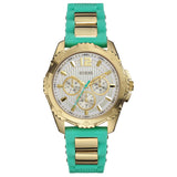Guess Women's Green textured silicone strap Women's Watch  W0325L4 - Watches of New Zealand