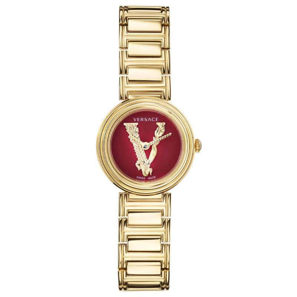 Versace Virtus Gold Mini Red Dial Women's Watch  VET300321 - Watches of New Zealand